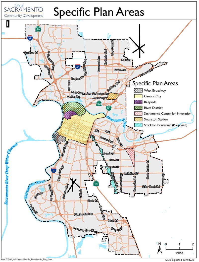 Map of specific plan areas