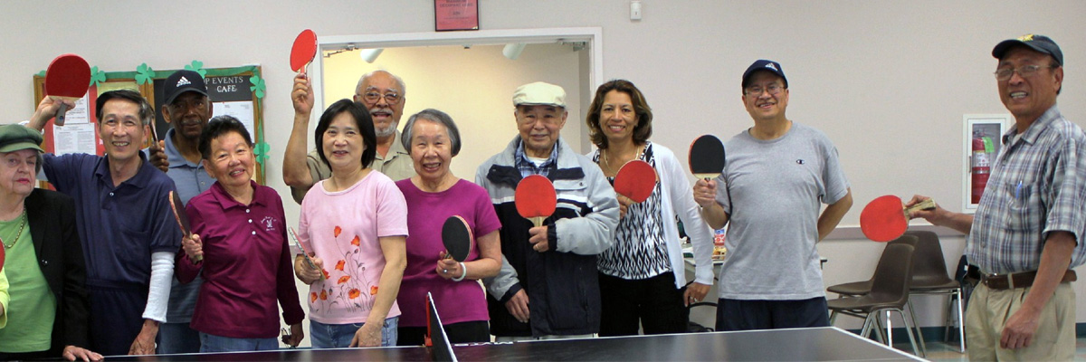 Older adult ping pong players