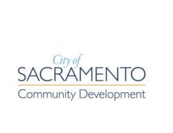 This image shows the City of Sacramento Community Development Logo, there are no depictions on this logo other than those words.