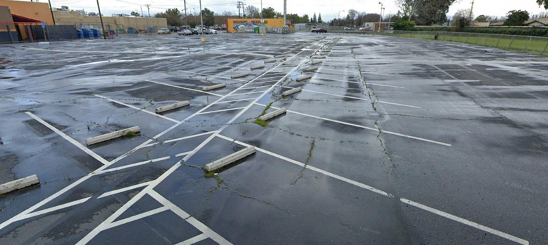 Photo of an empty parking lot