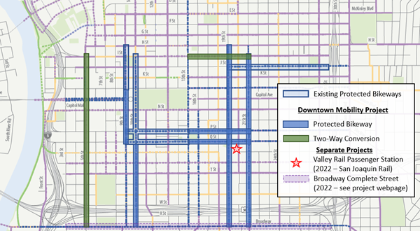 Downtown preferred bike network
