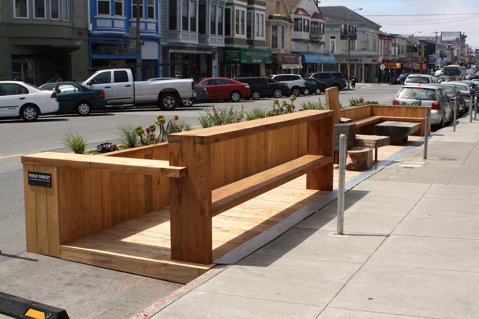 Example of a parklet in San Francisco