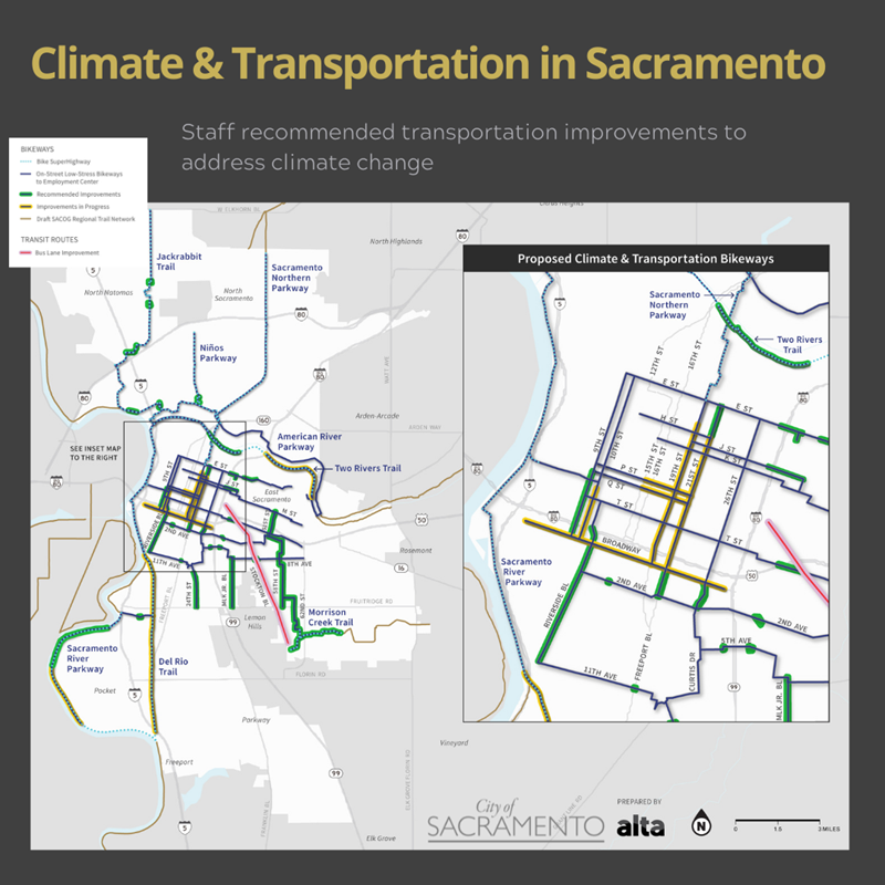 Map of proposed Climate & Transportation Projects