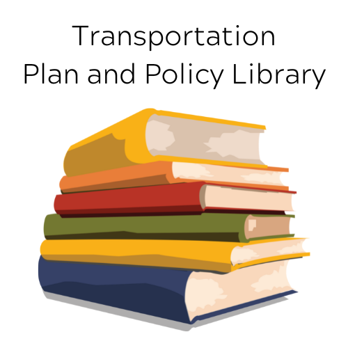 Transportation Planning Library graphic with image of books